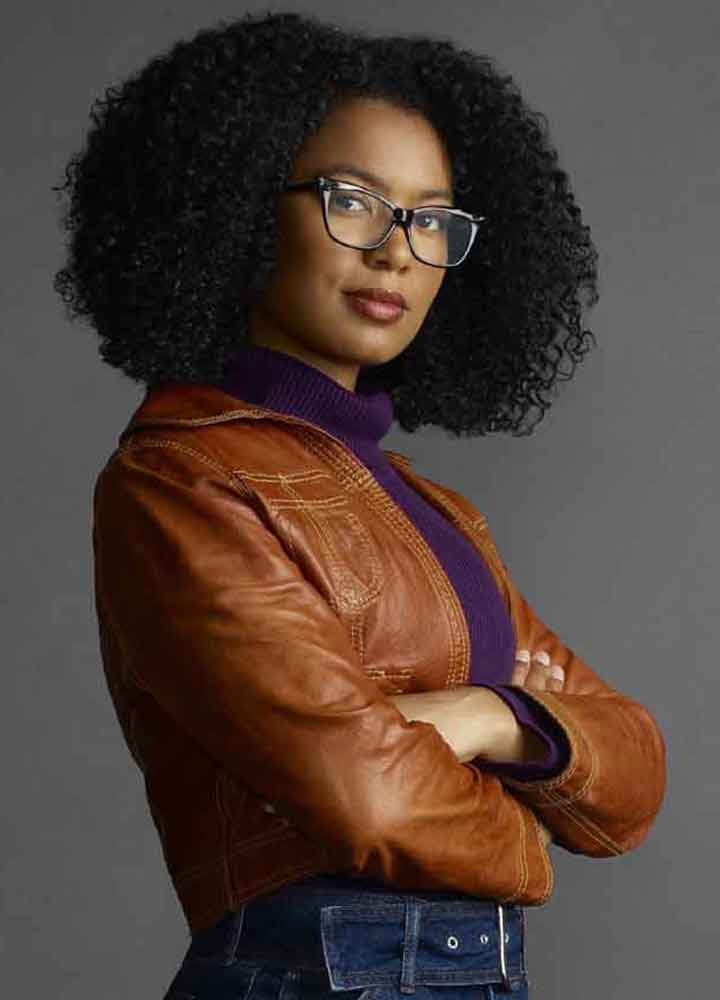 CHILLING ADVENTURES OF SABRINA (ROSALIND WALKER) JAZ SINCLAIR BROWN LEATHER JACKET